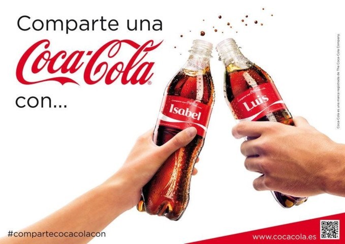 Anuncios que te llaman a compartir Coca-Cola