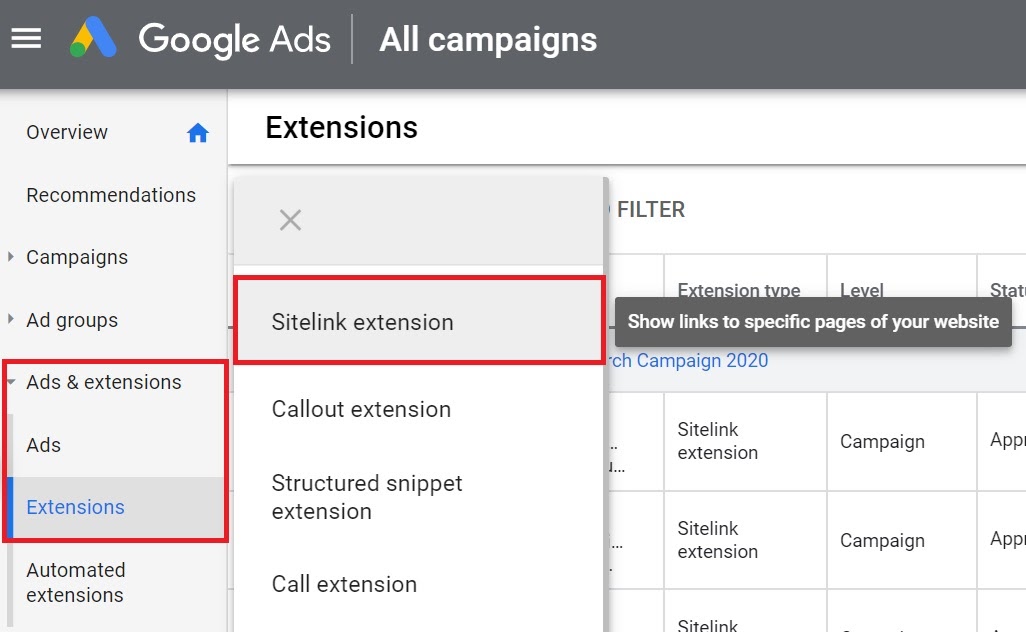 Cómo agregar extensiones de anuncios en Google Ads